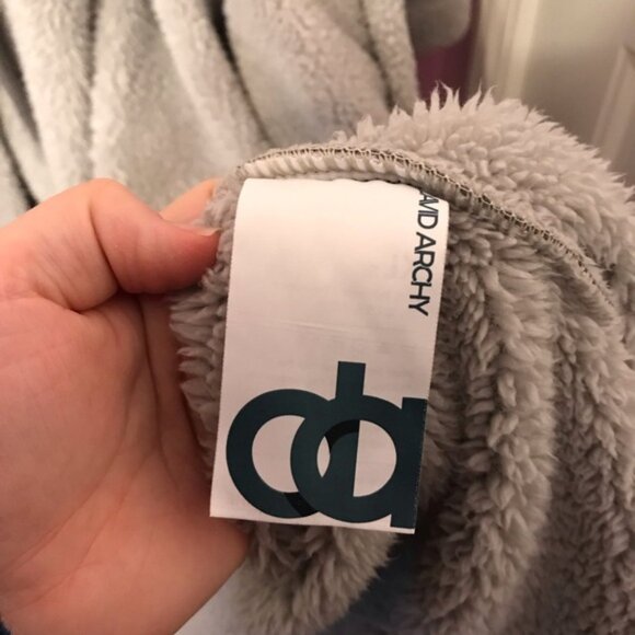 David Archy Gray Hooded Double Layer Velvet Fleece Robe size XL - Picture 5 of 7